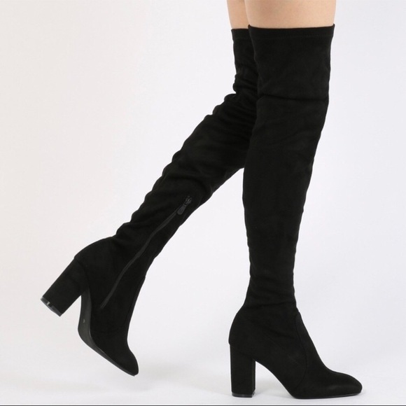 Public Desire Shoes - Public Desire Black Over the Knee Boots
